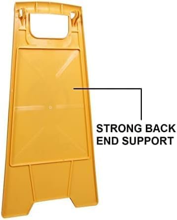 Wet Floor yellow caution sign board | Portable Outdoor Double-Sided Folding Self-Standing Safety Sign