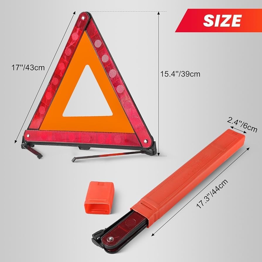 Reflective Safety Triangle Warning Kit | Foldable Emergency Warning Triangle | Roadside Hazard Sign Emergency Breakdown Board