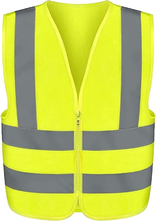 Safety Vest with High Visibility | Made of Brightly Colored Fabrics Fluorescent Yellow | Suitable for Construction Workers, Road Maintenance Crews, Traffic Controllers, Emergency Responders, Cyclists.