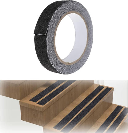 Anti Slip Tape | Friction Tape | High Power Non-Slip Tape | Black High Traction Non-Slip | Length 18m Width 2.5 cm| Best for Stairs Floor Ships Skateboarding | Strongly Adhesive Waterproof