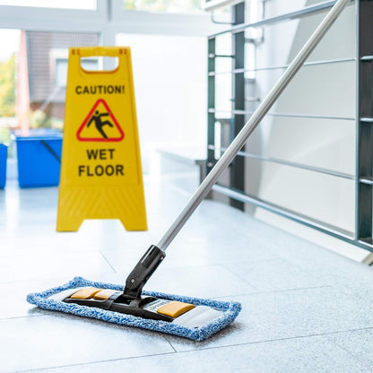 Wet Floor yellow caution sign board | Portable Outdoor Double-Sided Folding Self-Standing Safety Sign