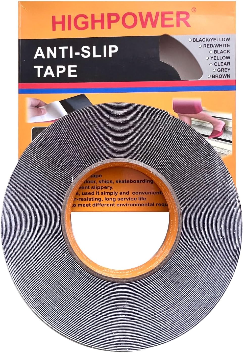 Anti Slip Tape | Friction Tape | High Power Non-Slip Tape | Black High Traction Non-Slip | Length 18m Width 2.5 cm| Best for Stairs Floor Ships Skateboarding | Strongly Adhesive Waterproof